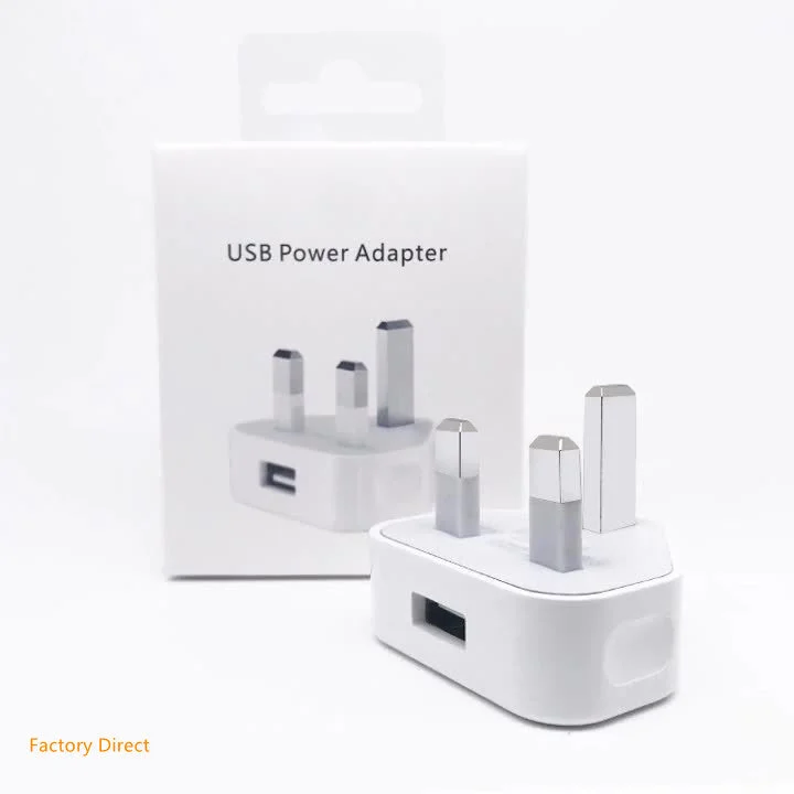 UK Plug Single USB Adapter Mains 3 Pin Plug USB Adaptor Wall Charger Travel Charging Cable 5V 1A For all mobile phones