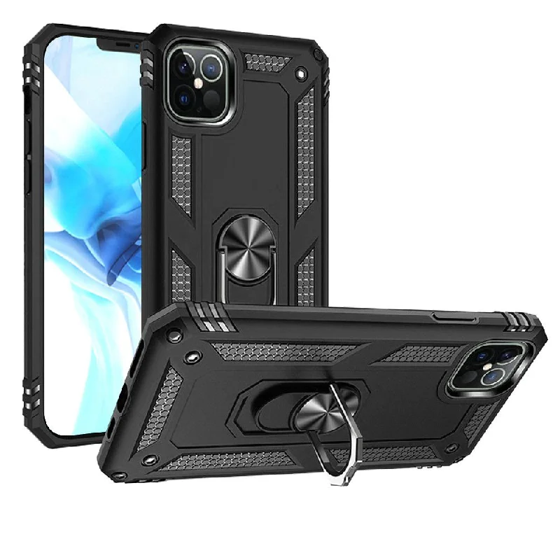Apple iPhone 13/14 Armor Magnetic Case Hybrid Metal Ring Holder Stand