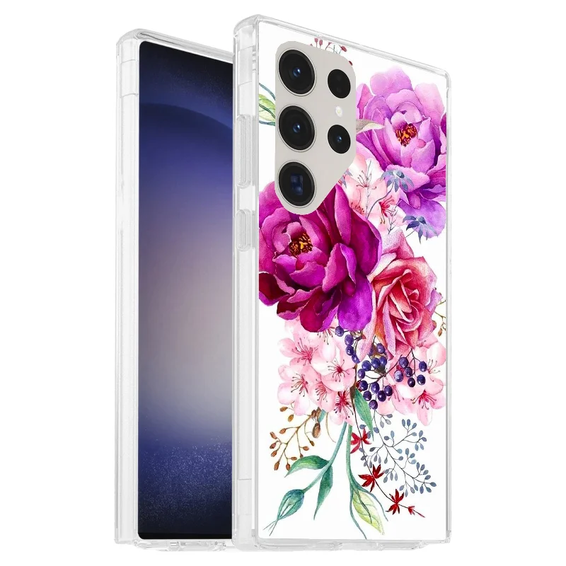 Hard Shockproof Case Cover for Samsung S23 Ultra 5G Peony Flower