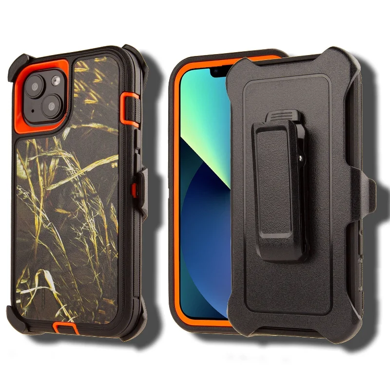 Shockproof Case for Apple iPhone 16 Camouflage Clip Cover Rugged Heavy Duty
